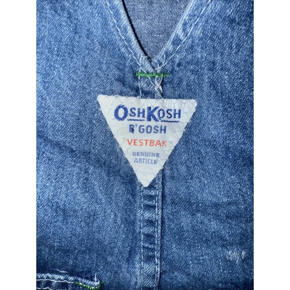 Vintage OshKosh Vestbak Denim Bib Overalls United‎ Garment Workers USA Made 6M